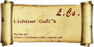 Lichtner Csák névjegykártya